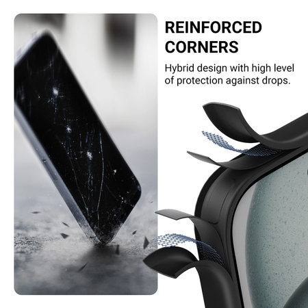Crong Hybrid Frost MAG Cover - Etui z MagSafe do iPhone 16 Pro Max (czarny) (CRGHFMIP1669PBLK)
