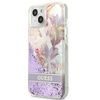 Guess Liquid Glitter Flower – Etui iPhone 13 mini (fioletowy) (GUHCP13SLFLSU)