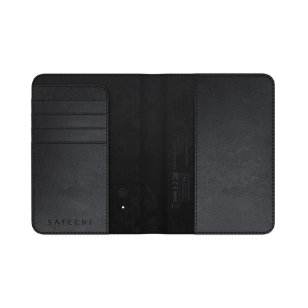 Satechi FindAll Passport Cover - etui na paszport ze skóry wegańskiej z lokalizatorem kompatybilne z Apple Find My (black) (ST-VPCK)