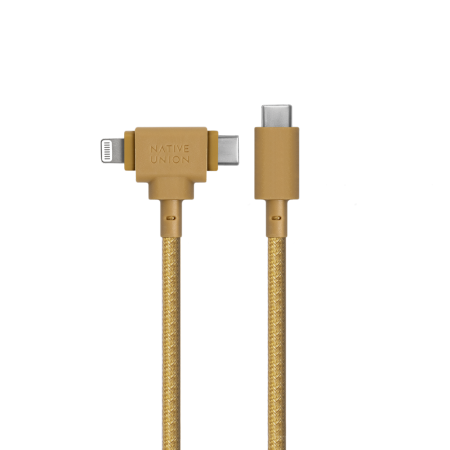 Native Union Belt Cable Duo - kabel USB-C - USB-C / lightning, 1,5 m (kraft) (BELT-CCL-KFT-NP)