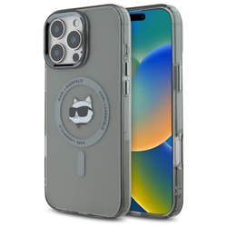 Karl Lagerfeld IML Metal Choupette Head MagSafe - Etui iPhone 16 Pro Max (czarny) (KLHMP16XHLSCHK)