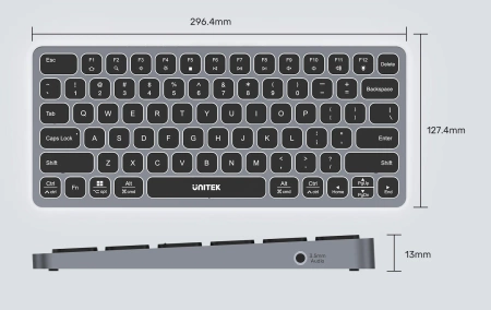 Unitek Klawiatura 9w1, hub USB, HDMI 4K, PD 100W - czarny (D1092A)