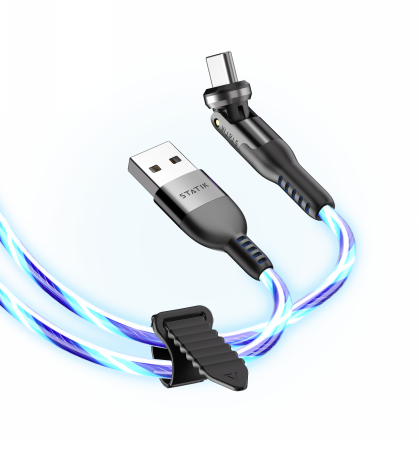 Statik PowerPivot GloBright Pro - kabel USB-C - USB-C/USB-A 1m, z podświetleniem LED (PUP-0465-3FT-CC)