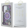 Guess Glitter Flowers Triangle Buttons MagSafe - Etui do Samsung Galaxy S25 Ultra (fioletowy) (GUHMS25LHFLPEDU)