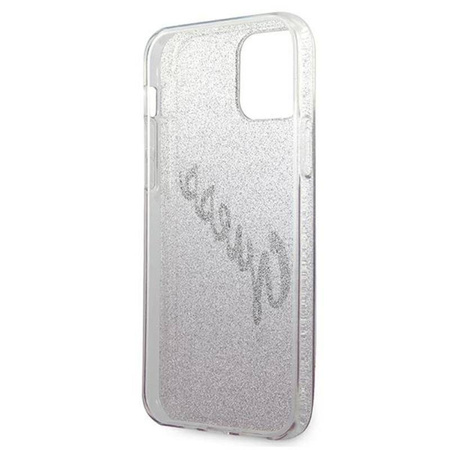 Guess Glitter Gradient Script - Etui iPhone 12 mini (różowy) (GUHCP12SPCUGLSPI)
