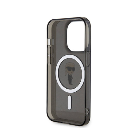 Karl Lagerfeld IML Ikonik MagSafe - Etui iPhone 15 Pro (czarny) (KLHMP15LHFCKNOK)
