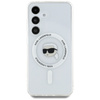 Karl Lagerfeld Button Karl Head Printed Logo MagSafe - Etui Samsung Galaxy S25 (biały) (KLHMS25SHLSKIH)