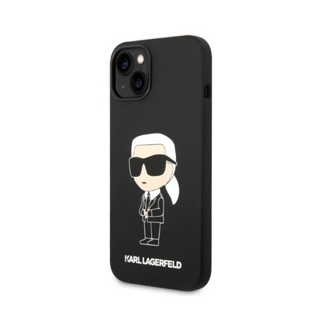 Karl Lagerfeld Silicone Ikonik MagSafe - Etui iPhone 15 Plus / 14 Plus (czarny) (KLHMP14MSNIKBCK)