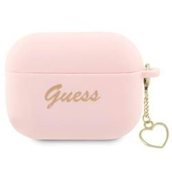 Guess Silicone Heart Charm - Etui AirPods Pro 2 (różowy) (GUAP2LSCHSP)