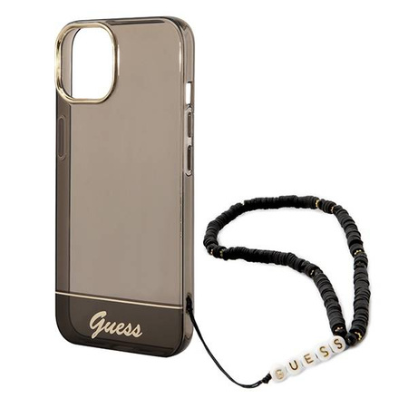 Guess Translucent Pearl Strap - Etui iPhone 14 Plus (czarny) (GUHCP14MHGCOHK)