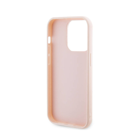 Karl Lagerfeld 3D Rubber Glitter Logo - Etui iPhone 15 Pro (różowy) (KLHCP15L3DMBKCP)