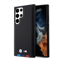 BMW Leather Hot Stamp Tricolor - Etui Samsung Galaxy S23 Ultra (czarny) (BMHCS23L22PTDK)