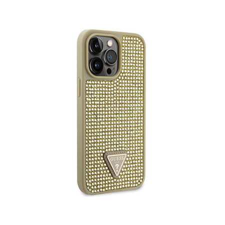 Guess Rhinestone Triangle - Etui iPhone 14 Pro Max (złoty) (GUHCP14XHDGTPD)