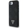 Guess Grained Hot Stamp Peony Triangle Logo MagSafe - Etui do iPhone 16e (czarny) (GUHMPSE4PGBTMK)