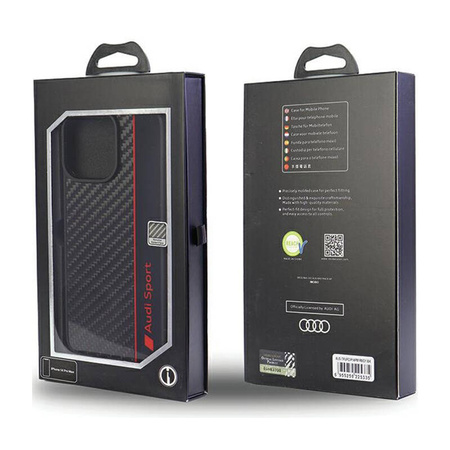 Audi Carbon Fiber Stripe - Etui iPhone 14 Pro Max (Czarny) (AUS-TPUPCIP14PM-R8/D1-BK)