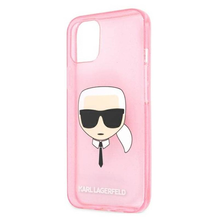Karl Lagerfeld Karl’s Head Glitter - Etui iPhone 13 Mini (różowy) (KLHCP13SKHTUGLP)