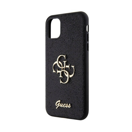 Guess Glitter Script Big 4G - Etui iPhone 11 (czarny) (GUHCN61HG4SGK)