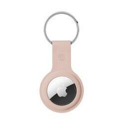 Crong Silicone Case with Key Ring – Etui ochronne brelok do Apple AirTag (piaskowy róż) (CRG-ATS-PNK)