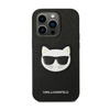 Karl Lagerfeld Saffiano Choupette Head Patch Case - Etui iPhone 14 Pro Max (czarny) (KLHCP14XSAPCHK)