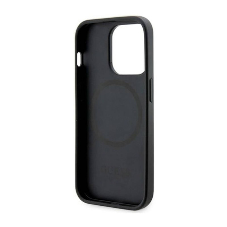 Guess GCube Stripes MagSafe - Etui iPhone 14 Pro Max (Czarny) (GUHMP14XHGCFSEK)