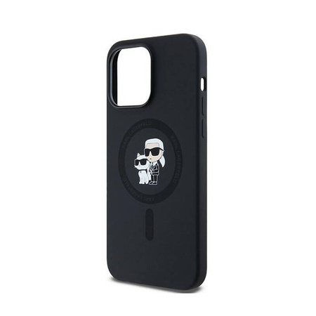 Karl Lagerfeld Silicone Karl & Choupette MagSafe - Etui iPhone 14 Pro Max (czarny) (KLHMP14XSCMKCRHK)