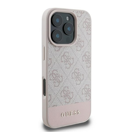 Guess 4G Bottom Stripe - Etui iPhone 16 Pro Max (różowy) (GUHCP16XG4GLPI)
