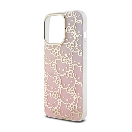 Hello Kitty IML Gradient Electrop Crowded Kitty Head - Etui iPhone 15 Pro Max (różowy) (HKHCP15XHCHPEP)