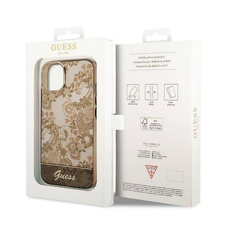 Guess Porcelain Collection - Etui iPhone 14 Plus (ochre) (GUHCP14MHGPLHC)