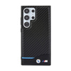 BMW Leather Carbon Blue Line - Etui Samsung Galaxy S24 Ultra (czarny) (BMHCS24L22NBCK)