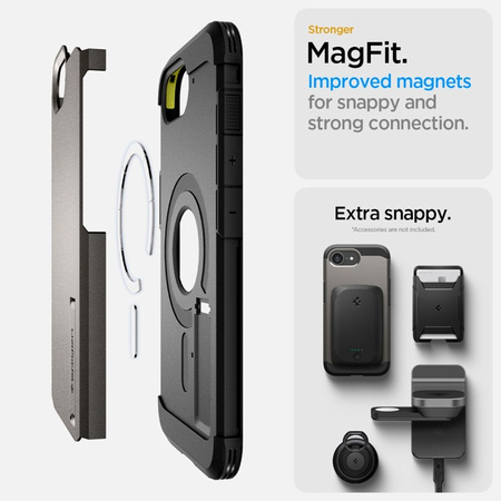 Spigen Tough Armor Mag MagSafe - Etui do iPhone 16e (Gunmetal) (ACS09136)