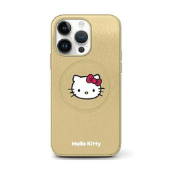 Hello Kitty Leather Kitty Head MagSafe - Etui iPhone 15 (złoty) (HKHMP15SPGHCKD)