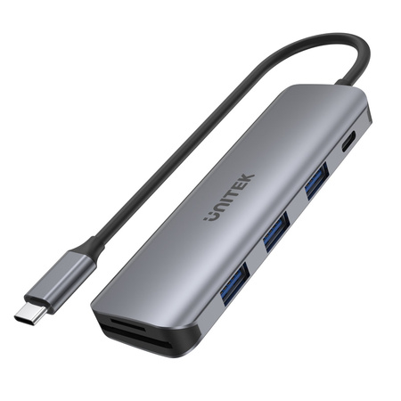 Unitek hub USB-C 3xUSB 3.1 Gen1 PD 100W SD microSD (H1107C)