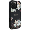 Guess Grained Printed Flower Pattern MagSafe - Etui do iPhone 16 Pro Max (czarny) (GUHMP16XPGNMPLMK)