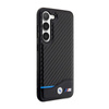 BMW Leather Carbon Blue Line - Etui Samsung Galaxy S23+ (czarny) (BMHCS23M22NBCK)