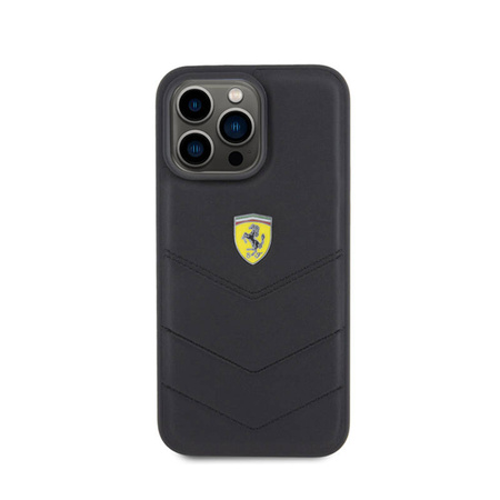 Ferrari Quilted Metal Logo - Etui iPhone 15 Pro Max (czarny) (FEHCP15XRDUK)