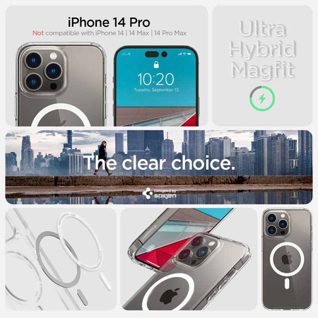 Spigen Ultra Hybrid Mag MagSafe – Etui do iPhone 14 Pro (Biały) (ACS04969)
