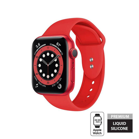 Crong Liquid - Pasek do Apple Watch 38/40/41/42 mm (czerwony) (CRG-40LQB-RED)