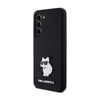 Karl Lagerfeld Silicone Choupette Metal Pin - Etui Samsung Galaxy S24 (czarny) (KLHCS24SSMHCNPK)
