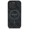 Guess 4G Ring Classic Logo MagSafe - Etui iPhone 16 Pro Max (czarny) (GUHMP16XG4GFRK)