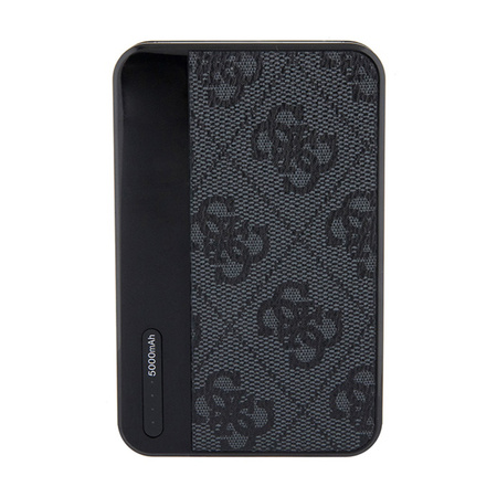 Guess 4G Leather Metal Logo - Power Bank 5000 mAh 15W (czarny) (GUPB5LP4GEGK)
