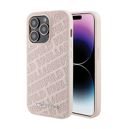 Karl Lagerfeld Quilted K Pattern - Etui iPhone 15 Pro Max (różowy) (KLHCP15XPQKPMP)