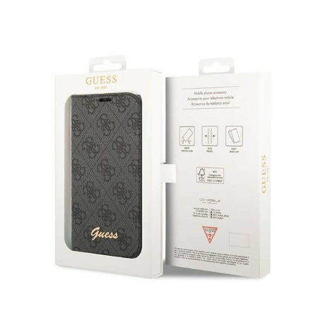 Guess 4G Metal Camera Outline Booktype Case - Etui iPhone 14 Pro Max (czarny) (GUBKP14XHG4SHK)