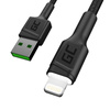 Green Cell Ray - Kabel Przewód USB - Lightning 200cm z białym podświetleniem LED, szybkie ładowanie Apple 2.4A (KABGC12)