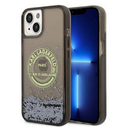 Karl Lagerfeld Liquid Glitter Round RSG Logo Case - Etui iPhone 14 (czarny) (KLHCP14SLCRSGRK)