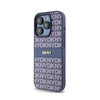 DKNY Leather Mono Stripe & Metal Logo - Etui iPhone 15 Pro (niebieski) (DKHCP15LPRTHSLB)