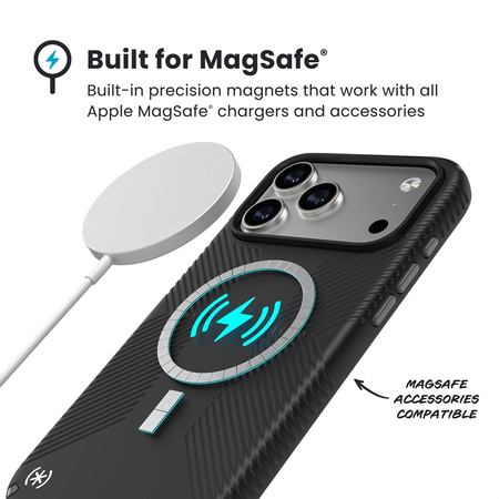 Speck Presidio2 Grip MagSafe - Etui iPhone 17 Pro Max (Black / Slate Grey / White) (150985-D143)