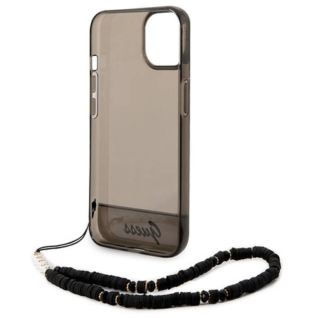 Guess Translucent Pearl Strap - Etui iPhone 14 Plus (czarny) (GUHCP14MHGCOHK)