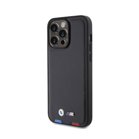 BMW Leather Hot Stamp Tricolor - Etui iPhone 15 Pro Max (czarny) (BMHCP15X22PTDK)