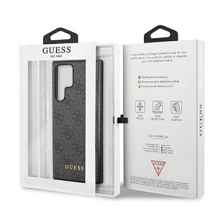 Guess 4G Metal Logo - Etui Samsung Galaxy S23 Ultra (szary) (GUHCS23LG4GFGR)