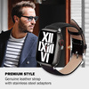 Crong Noble Band - Pasek z naturalnej skóry do Apple Watch 44/45/46/49 mm (Black Noir) (CRG-44NOB-BLK)